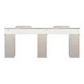 LUX Le Blanc Multi Manicure Nail Table Marble Top with UV Hole, Vent & USB