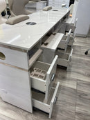 luxury modern manicure station table with marble top