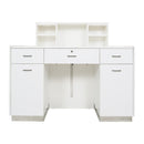 LUX V550 Reception Front Desk Marble Design with LED :: White
