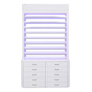 LUX M2 Double Side Access Polish & Powder Rack with Drawers