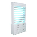 LUX M2 Double Side Access Polish & Powder Rack with Drawers
