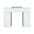LUX N146 Single Manicure Nail Table Marble Top with UV Hole, Vent Pipe, & USB